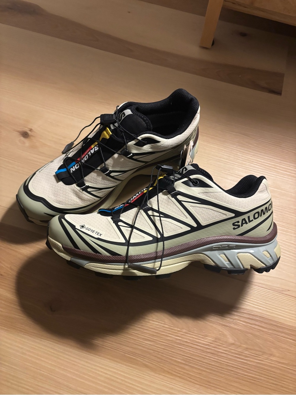 Salomon XT-6 GTX sneakers in the Asparagus Green/Tea/Bitter Chocolate colorway